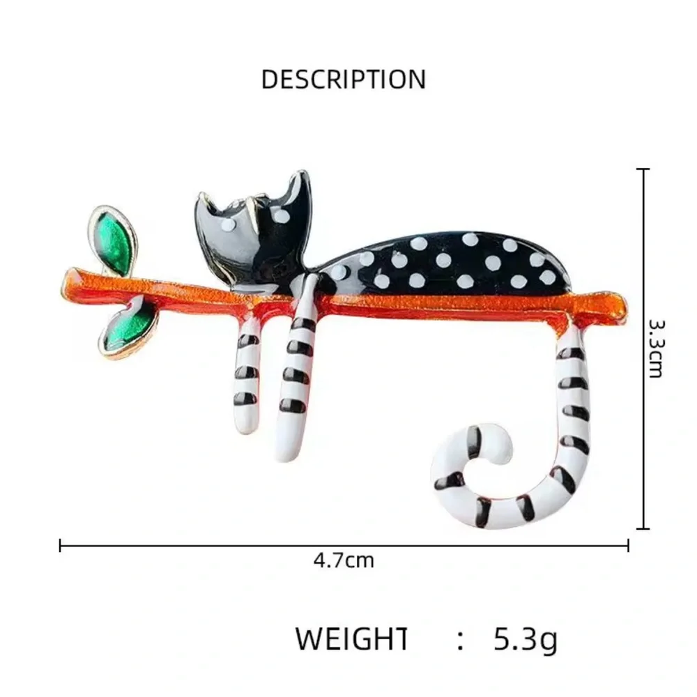 Cute Lovely kitten Kitty Cat Brooch - Black and White